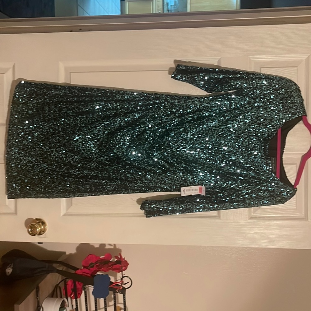 Blue sequins dress